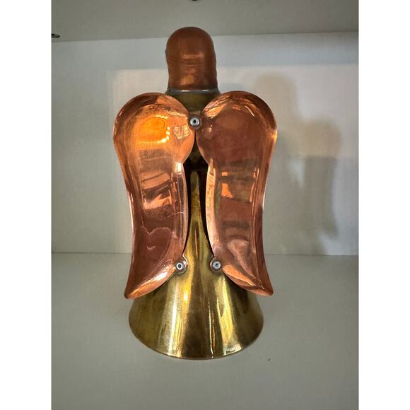 Vintage Set of 3 Brass Copper Angel Candle Holders Holiday Table Decor - Picture 5 of 14